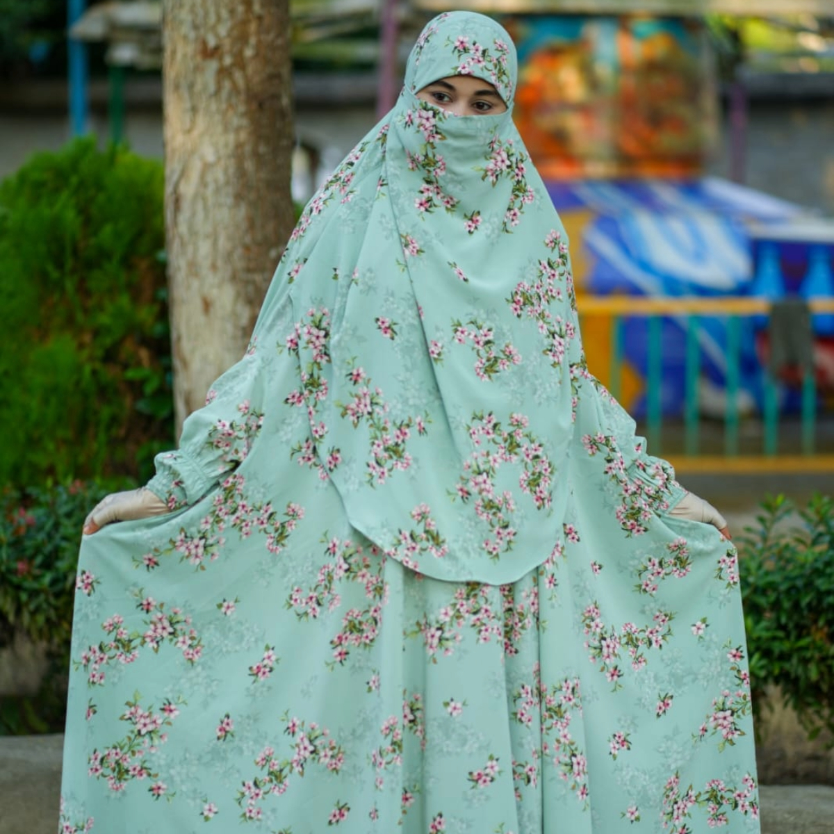 Elegant Palazzo long Khimar Set