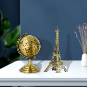 World Map 3D Rotating Glove Decoration Gift- Golden & Eiffel Tower Metal Showpiece Decoration Gift